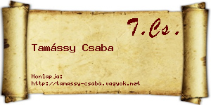 Tamássy Csaba névjegykártya