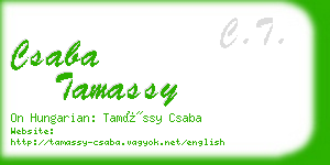 csaba tamassy business card